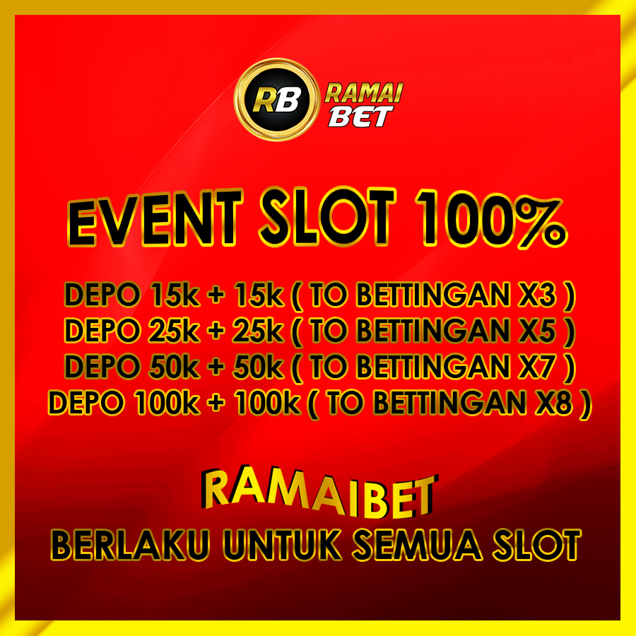 ramaibet's tweet photo. EVENT SLOT 100% RAMAIBET ( BONUS DIDEPAN )
1. DEPO 15k + 15k ( TO BETTINGAN X3 )
2. DEPO 25k + 25k ( TO BETTINGAN X5 )
3. DEPO 50k + 50k ( TO BETTINGAN X7 )
4. DEPO 100k + 100k ( TO BETTINGAN X8 )

#slotgacor #slotbonus100 #ramaibet https://t.co/r7n1WyrmTA