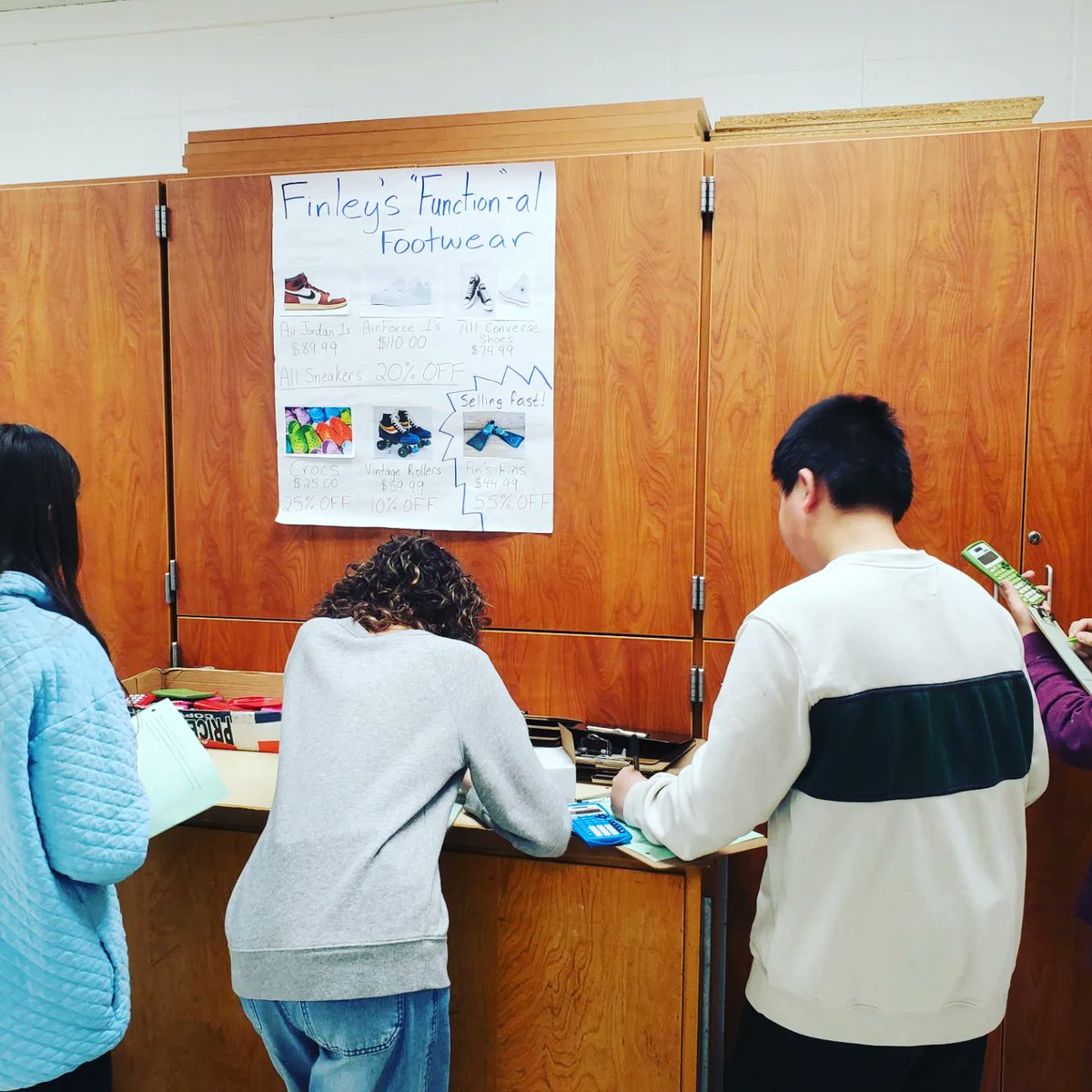 7th grade math students are learning all about calculating discount and tax as they navigate the SMS Market! #sayvillems #RaiseTheBar