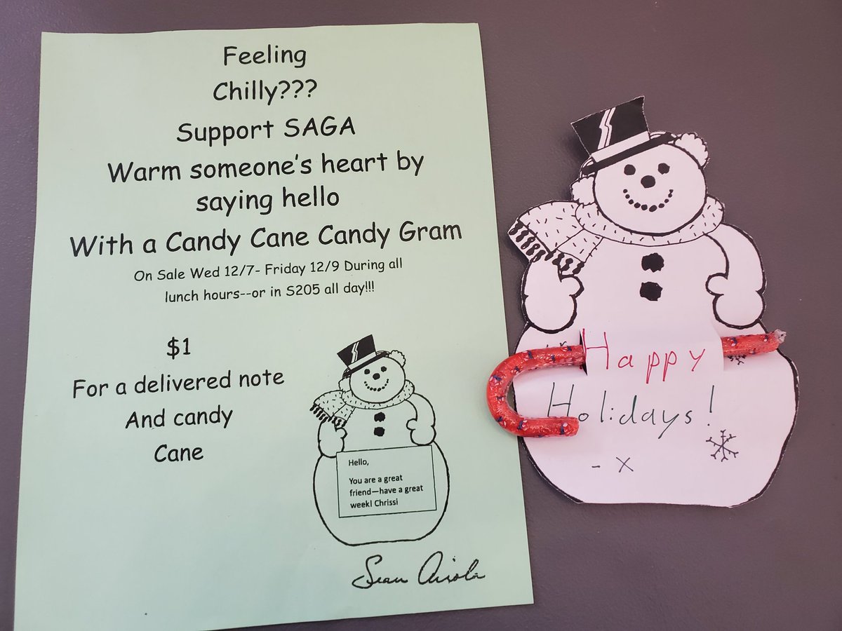 CSSagaClub's tweet image. Help spread some cheer!  Buy a candy gram to be delivered to a friend during this stressful time of the school year. Help support the @CSSagaClub purchase at lunch or an s205 all day @SandburgHS