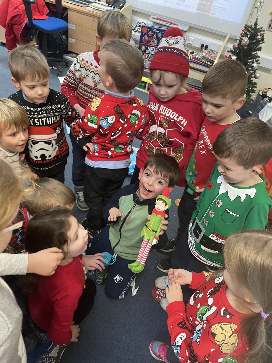 We eventually managed to free Buddy from the wrapping paper he managed to get himself wrapped up in! We were super excited to find our class elf