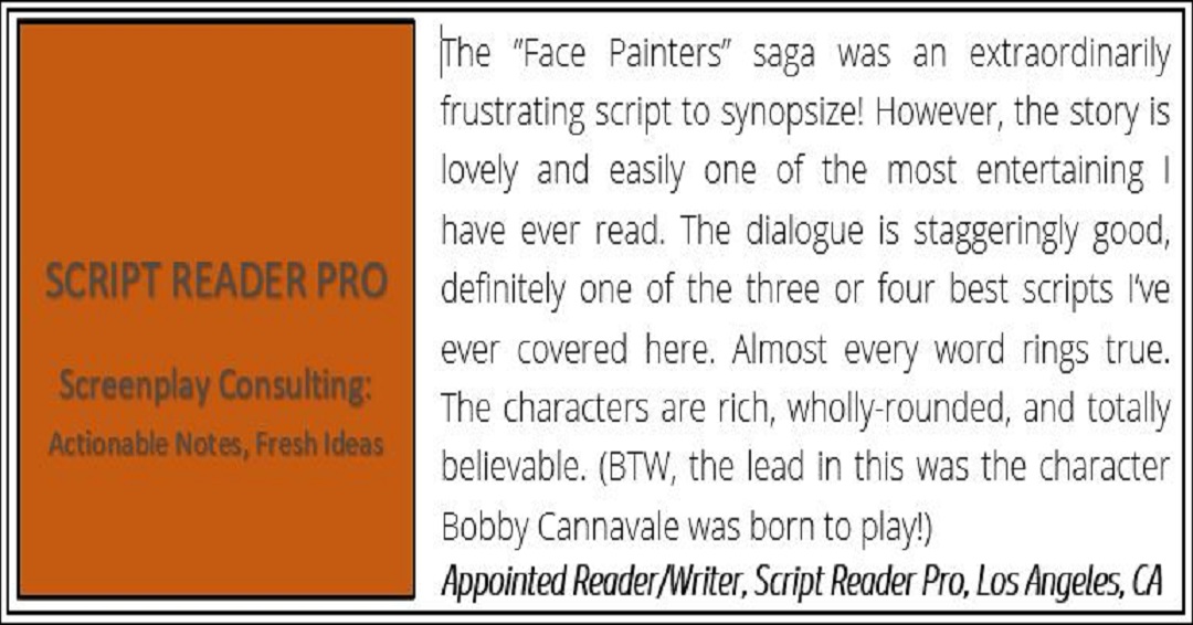 FPscript's tweet image. Written for Bespoke Talent...
facepainters.net/synopsis

For your pleasure,
@Bell5Valentina
#BobbyCannavale
@MarkRuffalo
@ShiriAppleby
#StanleyTucci
#VincentPiazza

@EpicenterMgmt
#SamMendes
@NealStProds

#FrameworkEntertainment
#stevennossokoff
@ITG_Ltd
@unitedtalent
@anoncontent