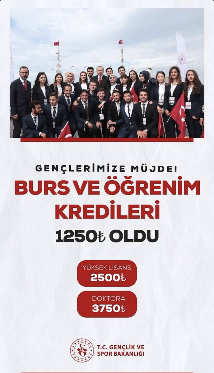 Gençlerimize Müjde! 

Hayırlı, uğurlu olsun. #GSBHepYanında