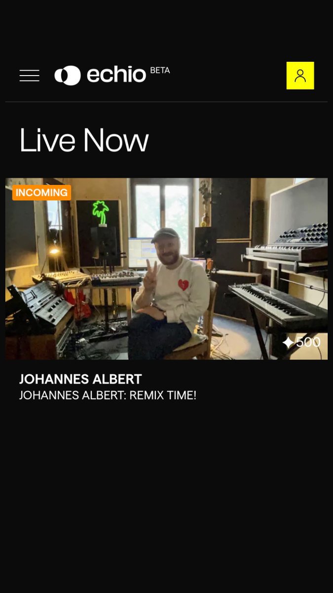 Johannes Albert is going LIVE shortly for a remix workshop on Echio! 

Join here: echio.co/artist/johanne…