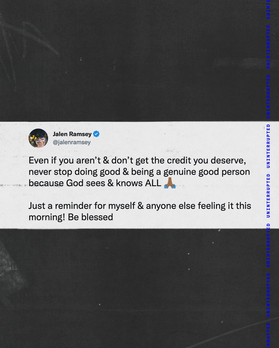 uninterrupted's tweet photo. Today’s message brought to you by @jalenramsey ✊🏾 https://t.co/ZdQCdG1rno