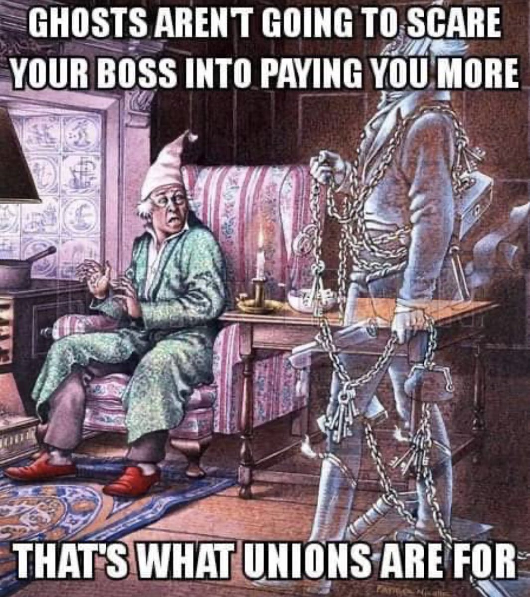 The story of Scrooge &amp; Cratchit is uplifting. But it’s just a story.

There is one, true, time-tested strategy for systematically giving workers across industries their fair slice of the pie:

Labor organizing. #UnionsForAll