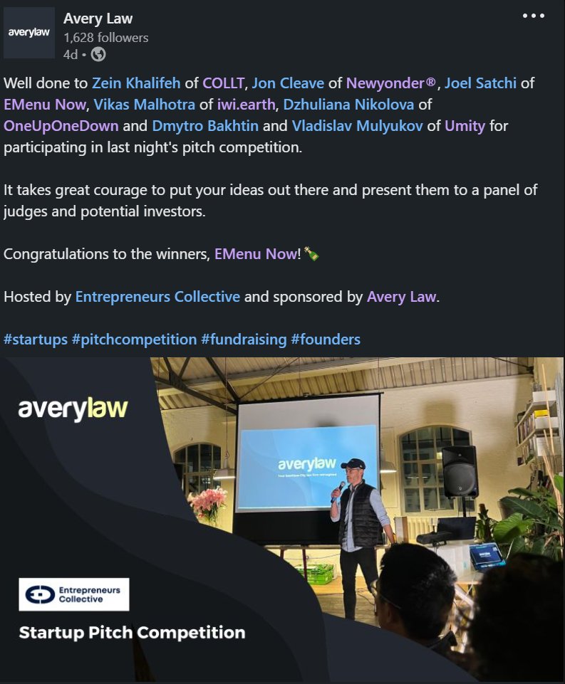 ecfoundersclub's tweet photo. We are still buzzing from our Pitch Competition last week, so we just wanted to share with you what some people have been saying about it! 

Totally not a flex ;) 
Thank you @avery_law, @emenunow, &amp; @JoelJSatchi for the kind words 🙏

#london #startup #entrepreneurs #investor https://t.co/ztpA3iysdr