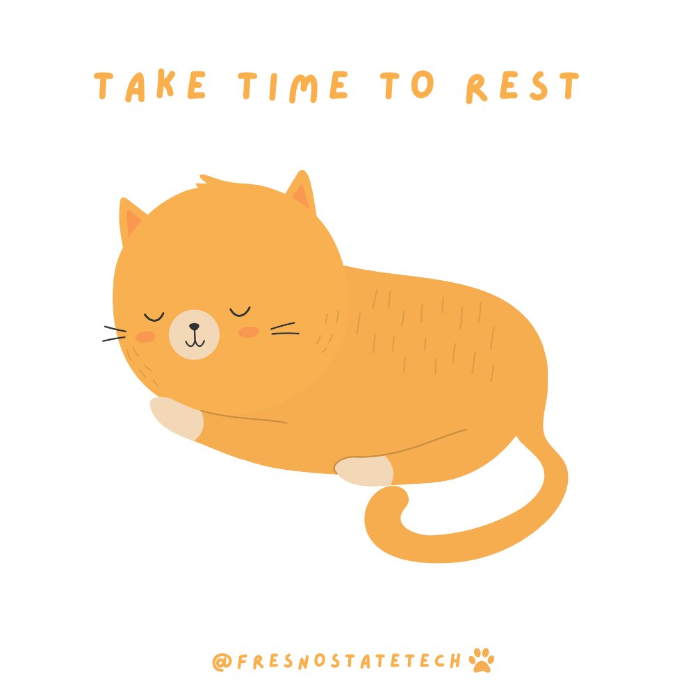 FresnoStateTech's tweet image. Here’s a little reminder for finals week.👇
Be gentle with yourself! Don’t forget that it’s okay to rest. Be proud of what you’ve accomplished so far and prepare yourself for the next challenge.

You got this!😁📚📝
#fresnostate #fresnostatetech #FinalsWeek