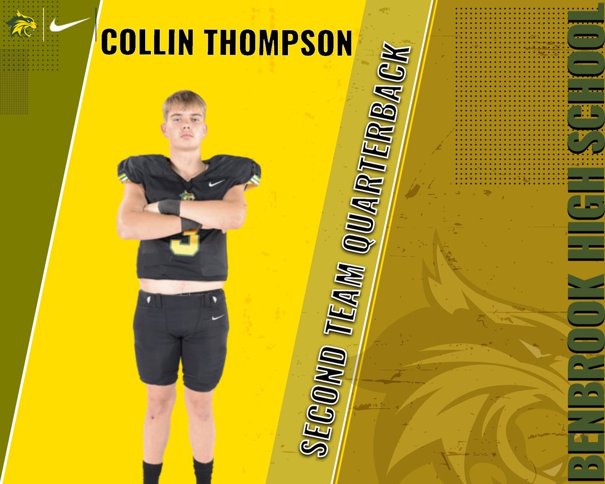 Benbrook FB Recruits (@bhs_fb_recruits) on Twitter photo Congratulations to Sophomore Quarterback Collin Thompson on earning 2nd Team District 4-4A All-District honors. Great Player and Great Young Man. #FAMILYALLIN <a href="/BenbrookBobcats/">Bobcat Athletics</a> <a href="/FWISDAthletics/">FWISD Athletics</a> Congratulations to Sophomore Quarterback Collin Thompson on earning 2nd Team District 4-4A All-District honors. Great Player and Great Young Man. #FAMILYALLIN <a href="/BenbrookBobcats/">Bobcat Athletics</a> <a href="/FWISDAthletics/">FWISD Athletics</a>