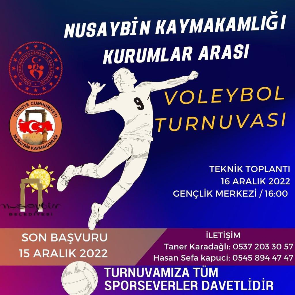 Nusaybin Gençlik Merkezi (@gsb_nusaybingm) on Twitter photo Kurumlar arası Voleybol turnuvamız başlıyor!🏐🏐
Son başvuru ➡️ 15 Aralık 2022
<a href="/kasapoglu/">Dr. Mehmet Kasapoğlu</a> <a href="/gencliksporbak/">Gençlik ve Spor Bakanlığı 🇹🇷</a> Kurumlar arası Voleybol turnuvamız başlıyor!🏐🏐
Son başvuru ➡️ 15 Aralık 2022
<a href="/kasapoglu/">Dr. Mehmet Kasapoğlu</a> <a href="/gencliksporbak/">Gençlik ve Spor Bakanlığı 🇹🇷</a>