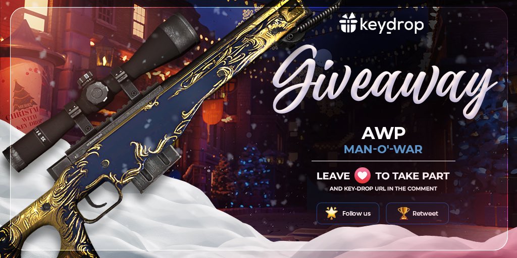 keydropcom's tweet photo. Giveaway on AWP | Man-o'-war 🎁

👊 Just leave ❤️ under the post! 
🌟 Follow us!
🏆 Retweet!
 
⏰ Wait 24 hours!

#freeskins #csgoskinsgiveaway #csgoskinsfree #giveaway #airdrop #csgocases #csgocase #csgoesport #skins #csgoskins #keydrop #keydropcom #csgo https://t.co/azRFIn4aE9