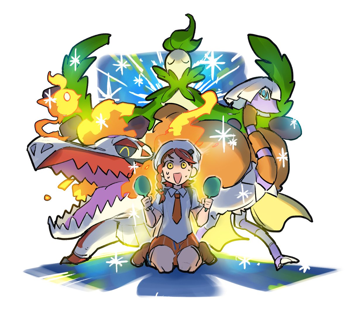 「あとポイペクに投げてた同時に進化して眩しかった時の絵 」|うれしい‼️のイラスト