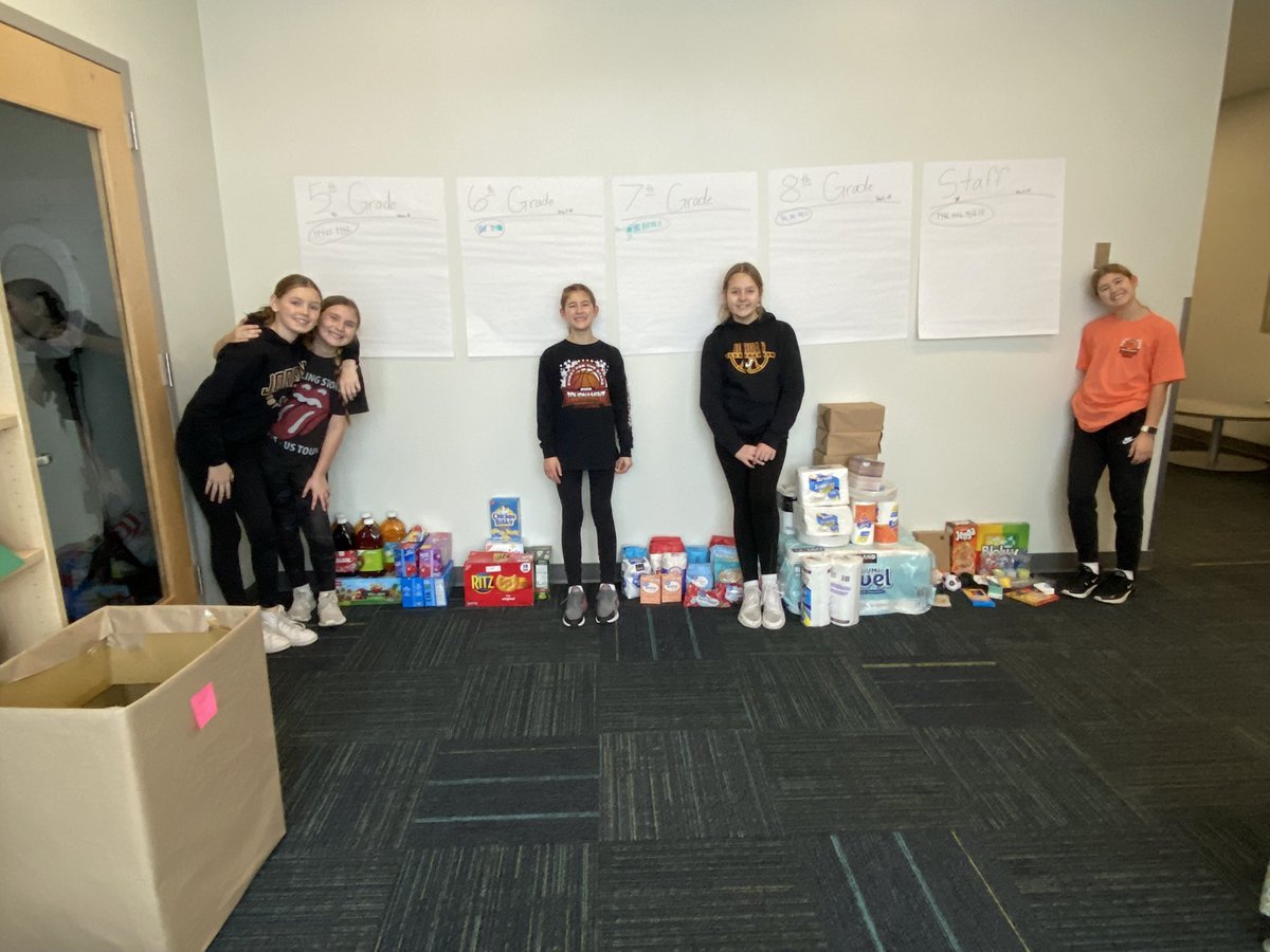 Day 1 Giving Games Update! Thanks to these #JMSSTUCO <a href="/Grade5atISD717/">JMS 5th Grade</a> students for counting! We have a tie between <a href="/Grade8atISD717/">JMS 8th Grade</a> and the Staff for 18 points as of day 1! <a href="/Grade6atISD717/">JMS 6th Grade</a> <a href="/Grade7atISD717/">JMS 7th Grade</a> <a href="/JMS717Principal/">JMS Principal</a>