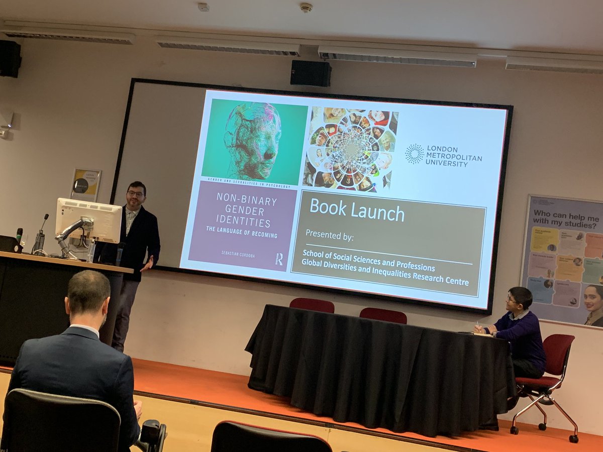 Fantastic discussion from @scordoban  @zowiedavy + <a href="/mixosaurus/">Dr Kat Gupta</a> on non-binary gender identities <a href="/LondonMetUni/">London Met Uni</a> this evening - not to mention the fantastic tofu canapés