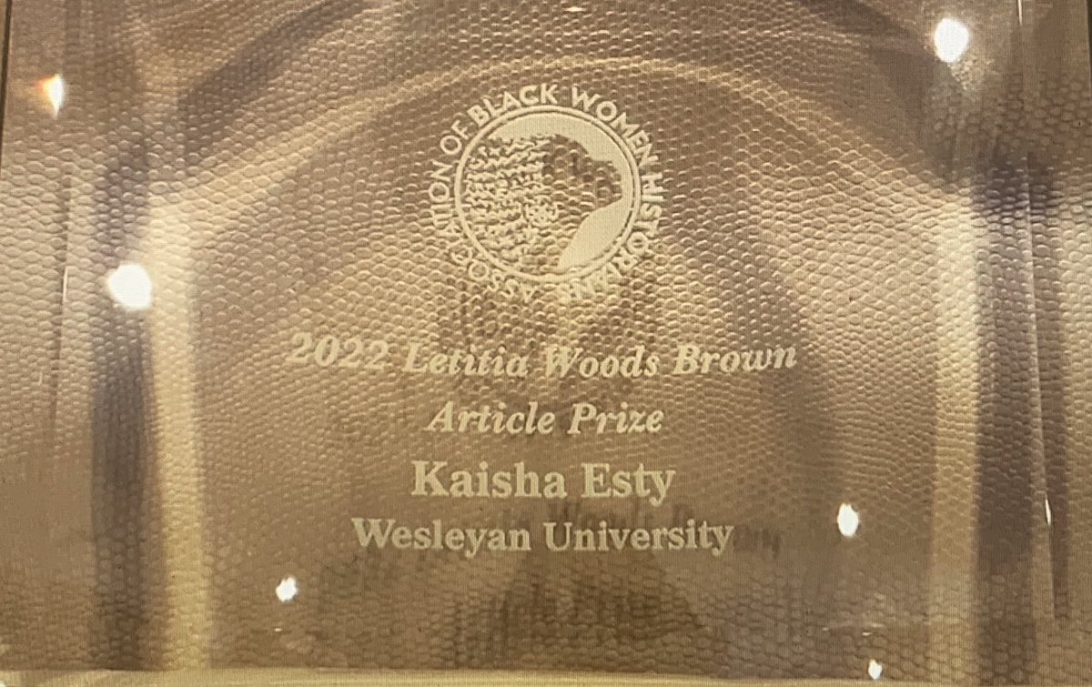 Garry Bertholf (@garry_bertholf) on Twitter photo Congrats to my <a href="/wesleyan_u/">Wesleyan University</a> colleague <a href="/professoresty/">Kaisha Esty</a> for winning <a href="/ABWHTruth/">ABWH Truth</a>’s 2022 Letitia Woods Brown Prize for Best Article!🔥🔥🔥 “Black Women & Girls & the Battle over Labor & Sexual Consent” was published in the March 2022 issue of Labor, the official journal for <a href="/lawcha_org/">LAWCHA</a>. Congrats to my <a href="/wesleyan_u/">Wesleyan University</a> colleague <a href="/professoresty/">Kaisha Esty</a> for winning <a href="/ABWHTruth/">ABWH Truth</a>’s 2022 Letitia Woods Brown Prize for Best Article!🔥🔥🔥 “Black Women & Girls & the Battle over Labor & Sexual Consent” was published in the March 2022 issue of Labor, the official journal for <a href="/lawcha_org/">LAWCHA</a>.