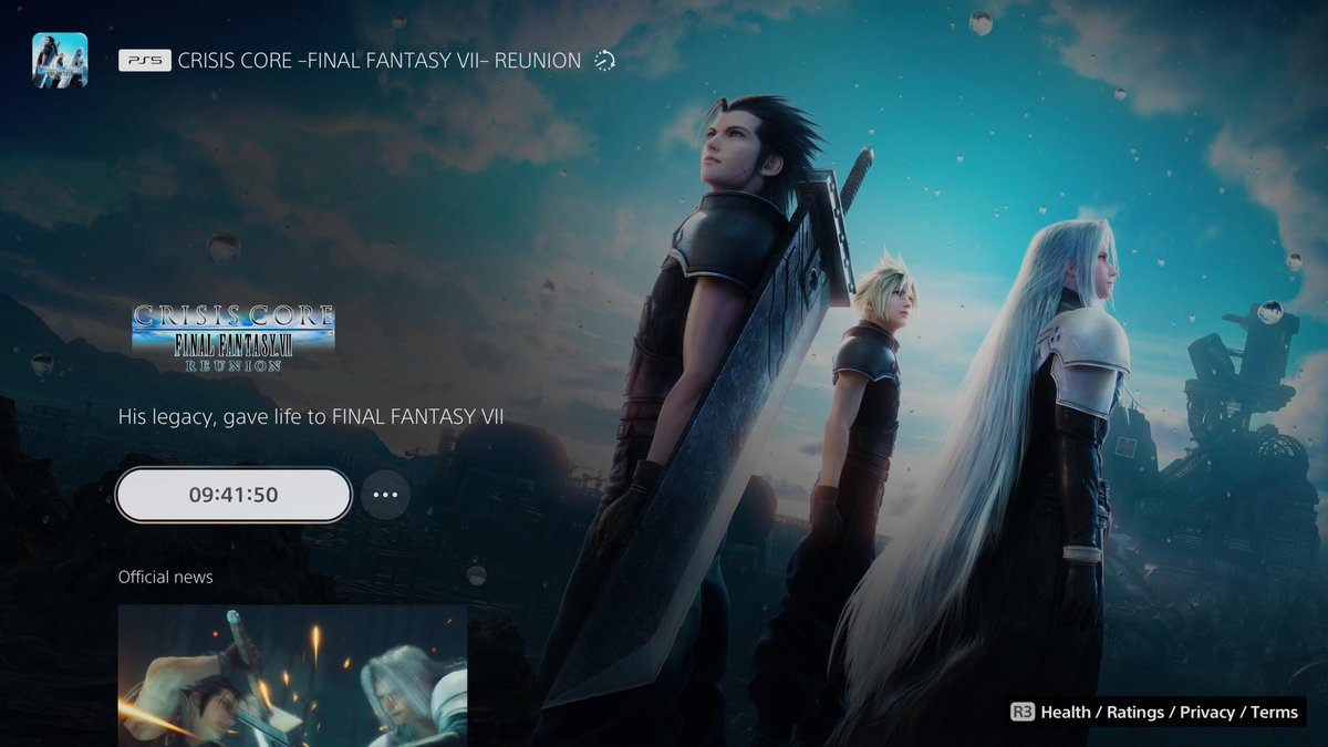 omni__slash's tweet photo. I know what I'm doing at 9pm. #CrisisCore #CCF7R #FFVII https://t.co/DDAlL6mlAm
