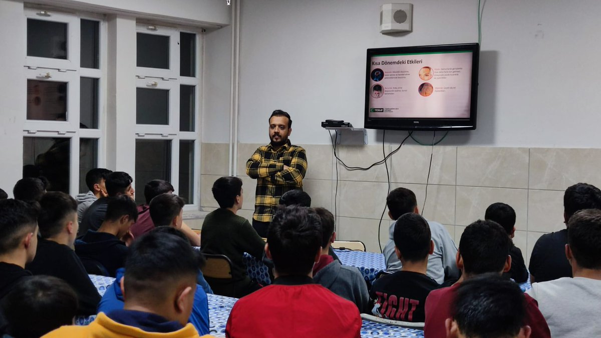 Okulumuza bağlı DPY pansiyonumuzda öğrencilerimize Alkol Bağımlılığı eğitimi verilmiştir. Sunumu için Rehber Öğretmen Yunus GELMEZ'e teşekkür ederiz. <a href="/Pozanti_Mem/">Pozantı İlçe Milli Eğitim Müdürlüğü</a> <a href="/hudaverdiyldz/">Hüdaverdi YILDIZ</a> <a href="/AdanaMem/">Adana İl Millî Eğitim Müdürlüğü</a>