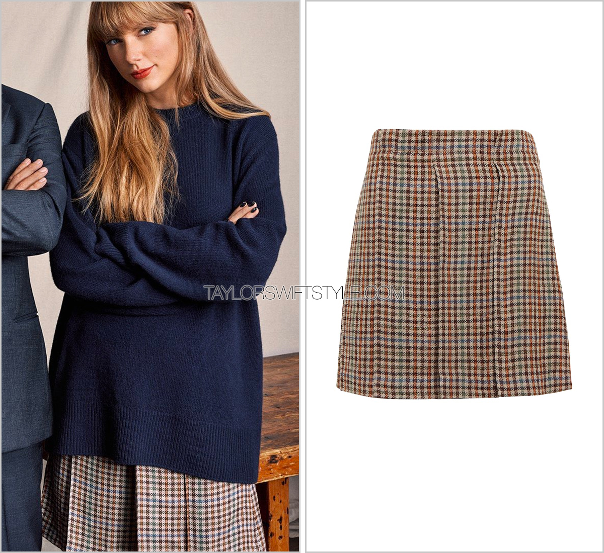tswiftstyle's tweet image. In her #DirectorsonDirectors interview @taylorswift13 wears a check #BrunelloCucinelli skirt ($1.5K) Shop shopstyle.it/l/bP4ys