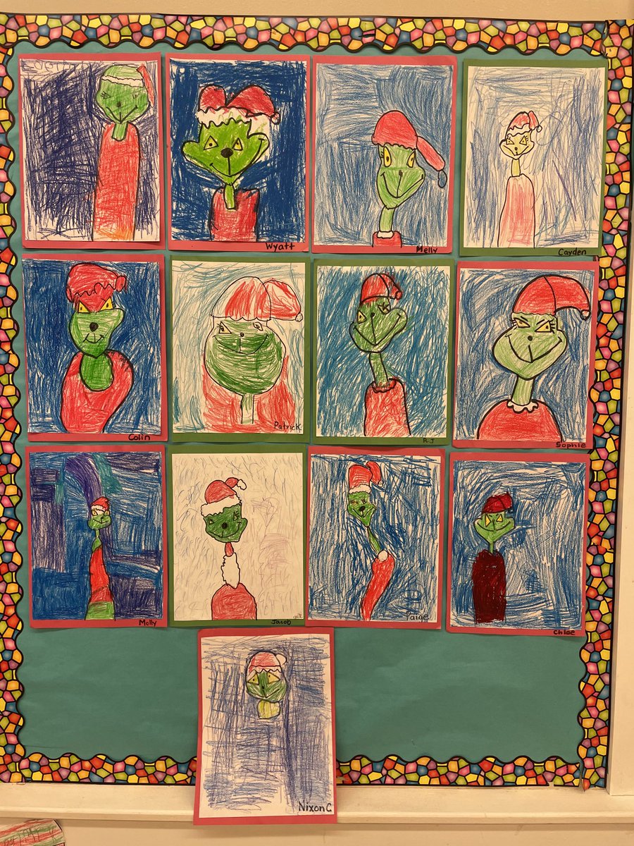 KA’s Grinch Creations ! ⁦<a href="/HolyCrossElem/">Holy Cross Elementary</a>⁩ #artists