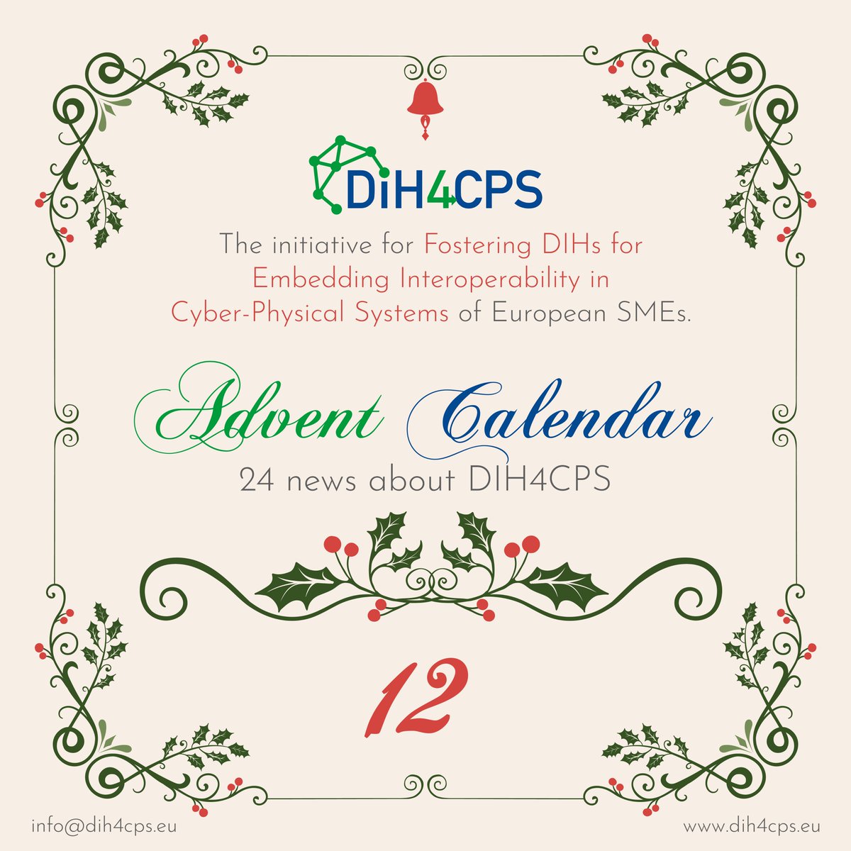 Day 12 of our end-of-the-year calendar, our participations to the I-ESA conferences. <a href="/DIH4CPS/">DIH4CPS</a> participated to the last 2 conferences with an industry session, scientific presentations, dedicated workshops or the launch of the portal in 2022. Find more at:
shorturl.at/hjG36