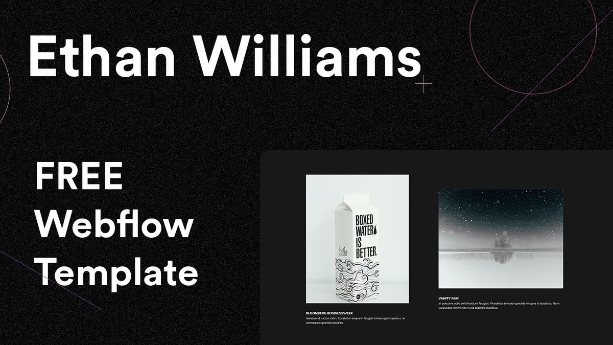 webdevforyou's tweet image. Clone the FREE Ethans Williams Portfolio Template for Webflow here. webflow.grsm.io/templates6130?…
#webflow #freebies #portfolio #Website #WebsiteBuilder #Template