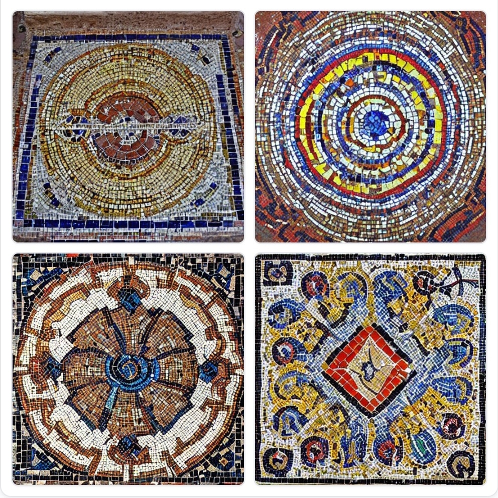 Avefruta's tweet photo. @par_virtual Mira qué pasa cuando puedes un mosaico romano... https://t.co/P8bkONTsr8