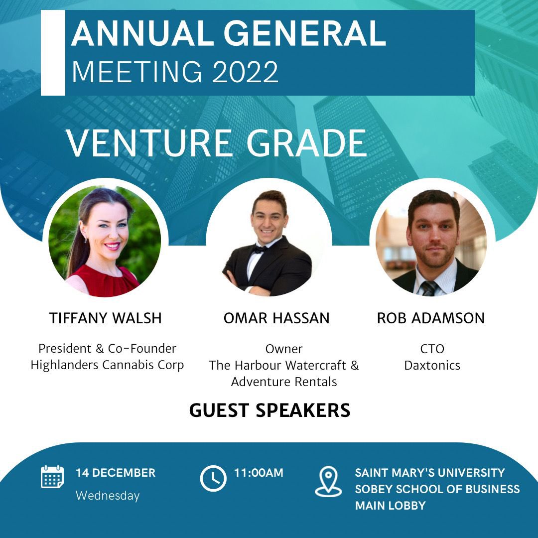 Venture Grade (@venturegrade) on Twitter photo Don’t forget that our AGM is happening this Wednesday! We are more than excited to hear from our guest speakers at the <a href="/SobeySchool_SMU/">Sobey School of Business @ Saint Mary’s University</a> . You can reserve your seat at the AGM through this link: can01.safelinks.protection.outlook.com/?url=https%3A%… . Spread the word!! No reservation necessary to join! Don’t forget that our AGM is happening this Wednesday! We are more than excited to hear from our guest speakers at the <a href="/SobeySchool_SMU/">Sobey School of Business @ Saint Mary’s University</a> . You can reserve your seat at the AGM through this link: can01.safelinks.protection.outlook.com/?url=https%3A%… . Spread the word!! No reservation necessary to join!