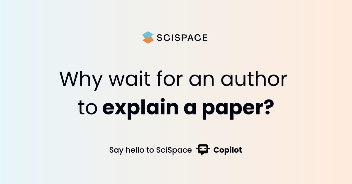 scispace's tweet photo. Hours’ worth of reading papers, now done in minutes.😍

Simple explanations on confusing text, maths, and tables.📊

Ask follow-up questions, get instant answers.🙂

Follow @scispace to learn how!

#AcademicTwitter #Researchtools #GPT3 #AI #phdlife https://t.co/vihqWWBuH4