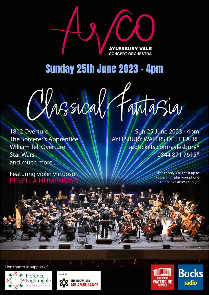 And here it is!  We're back!!  Due to popular demand we are back at Aylesbury Waterside Theatre on Sunday 25th June at 4pm.  
<a href="/fnhcofficial/">Florence Nightingale Hospice Charity 💙</a>  
<a href="/tvairamb/">Thames Valley Air Ambulance</a>  
<a href="/fhvln/">Fenella Humphreys</a> 
<a href="/thewaterside1/">Aylesbury Waterside</a>  
<a href="/YourBucksRadio/">Bucks Radio</a>
 
We can't wait!!  Tickets on sale soon!!