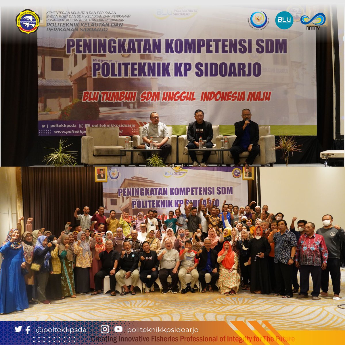 oii_sidoarjo's tweet photo. Untuk menambah semangat kerja, antusiasme dan inisiatif yang tinggi dalam menghadapi tahun 2023, pegawai Politeknik KP Sidoarjo mendapatkan suntikan motivasi dari trainer.
#BLUtumbuhSDMunggulINDONESIAmaju
#politeknikkpsidoarjo
#TimeToChange
#BLUspeed https://t.co/Qdr7RKf1cJ