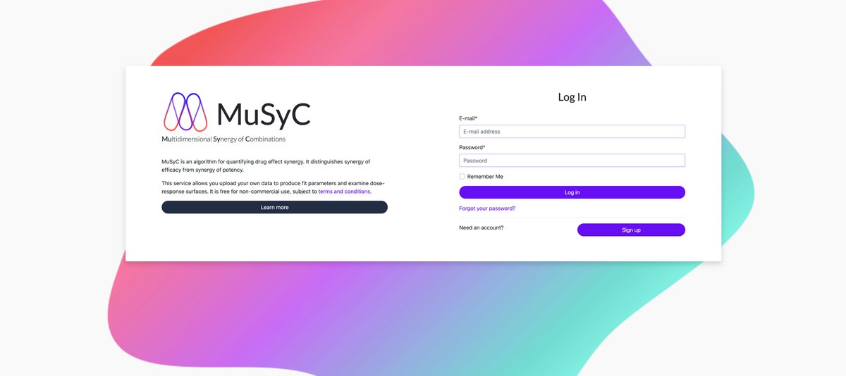mathoncbro's tweet image. Check out MUSYC, a free online tool to quantify drug synergy:
musyc.lolab.xyz
i've been using this for the past few weeks and it's a great tool!