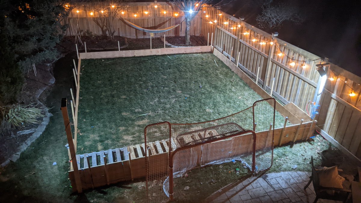 Ryan_H16's tweet photo. The time to fill the backyard rink is this weekend! I went a little bigger this year.
Last year is on the left and this year is on the right.
#ODR https://t.co/3bYuHtrpnl