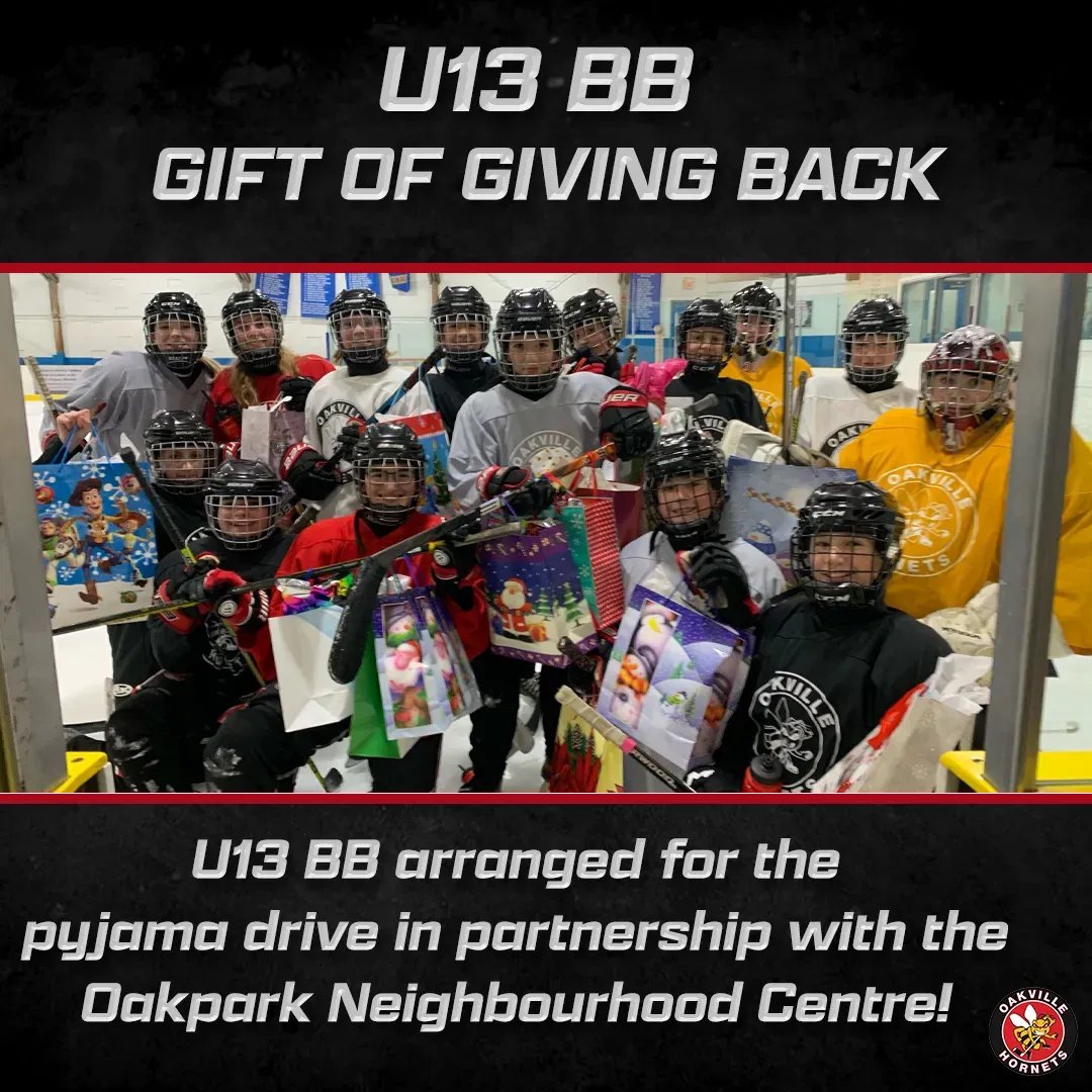 OakvilleHornets's tweet photo. U13 BB arranged for the pyjama drive in partnership with the Oakpark Neighbourhood Centre!

#communitygiving #sports #hockey #giftofgivingback #OakvilleHornets https://t.co/Fit2BB0CtR