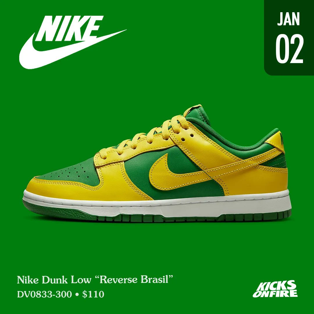 KicksOnFire on X: Nike Dunk Low “Reverse Brasil” 💚💛 Need these ?   / X