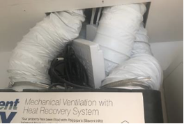 TWCLDefects's tweet image. 4. Mechanical ventilation unit poorly installed with hoses kinked to an extent that the unit’s suction fan is put under strain and failed.