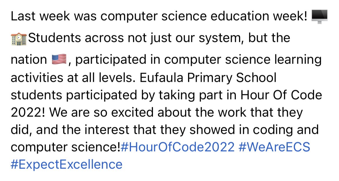 EufaulaCS's tweet image. #HourOfCode2022 #WeAreECS #ExpectExcellence