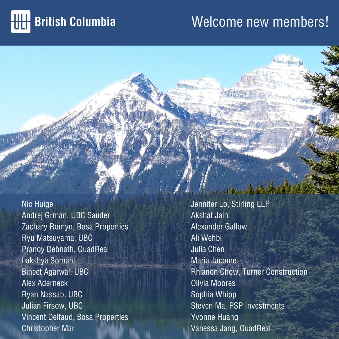 ULIBC's tweet photo. We'd like to extend a big welcome to our newest #ULI members whom joined us in November! Many of whom are joining us as part of our ULI Etkin Scholars Program!
#ULIBC #members #welcome #networking #leadership #citybuilding #BC #convene #inspire #lead #wherethefutureisbuilt https://t.co/PPPbJWQpdx