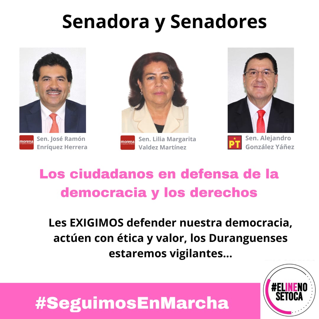 Ancifem_durango's tweet photo. Senadores de #Durango
Como sus representados EXIGIMOS su voto en CONTRA del Plan B (iniciativa electoral del Presidente) porque elimina las garantías de celebrar elecciones libres y confiables, por las cuales ustedes resultaron electos
@SenadoraV @AGonzaloYanez @DrRamonEnriquez https://t.co/rEYYq9AgYY