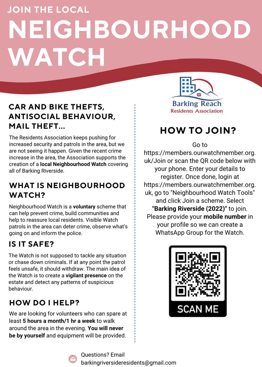 Just a reminder when you’re registering at members.ourwatchmember.org.uk/join pls then go and join the Scheme “Barking riverside 2022” ⚠️