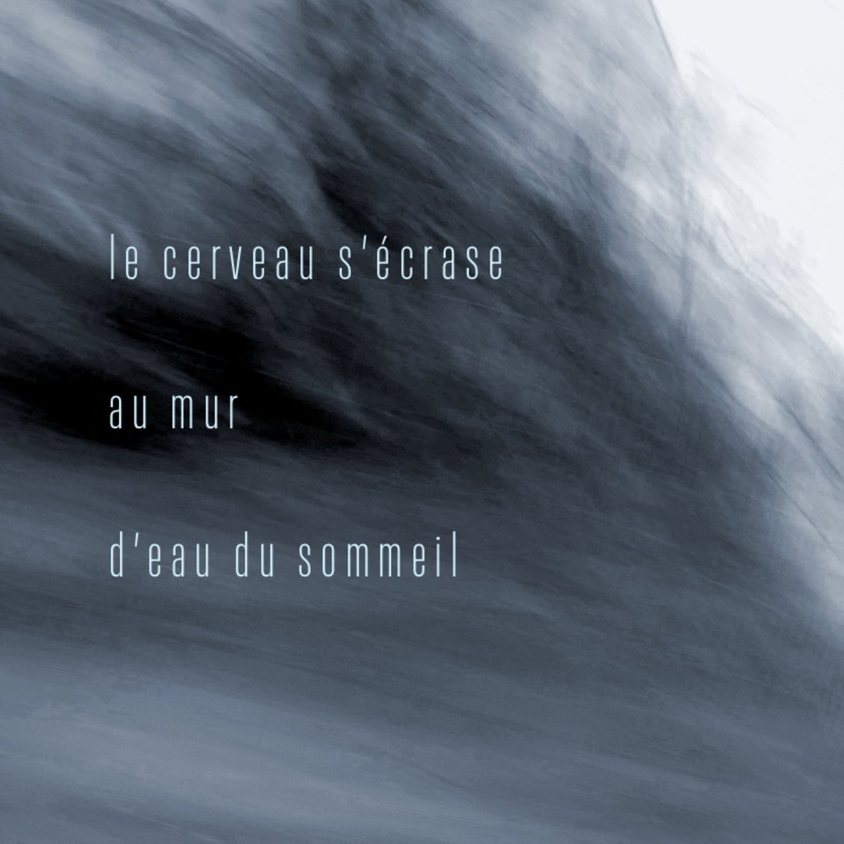 …

 le cerveau s’écrase

 au mur

 d’eau du sommeil

…