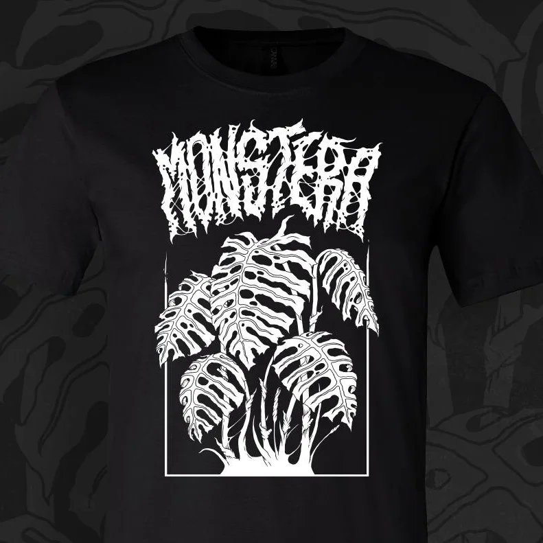 Metal monstera plant shirts I make! Available at unrest.design