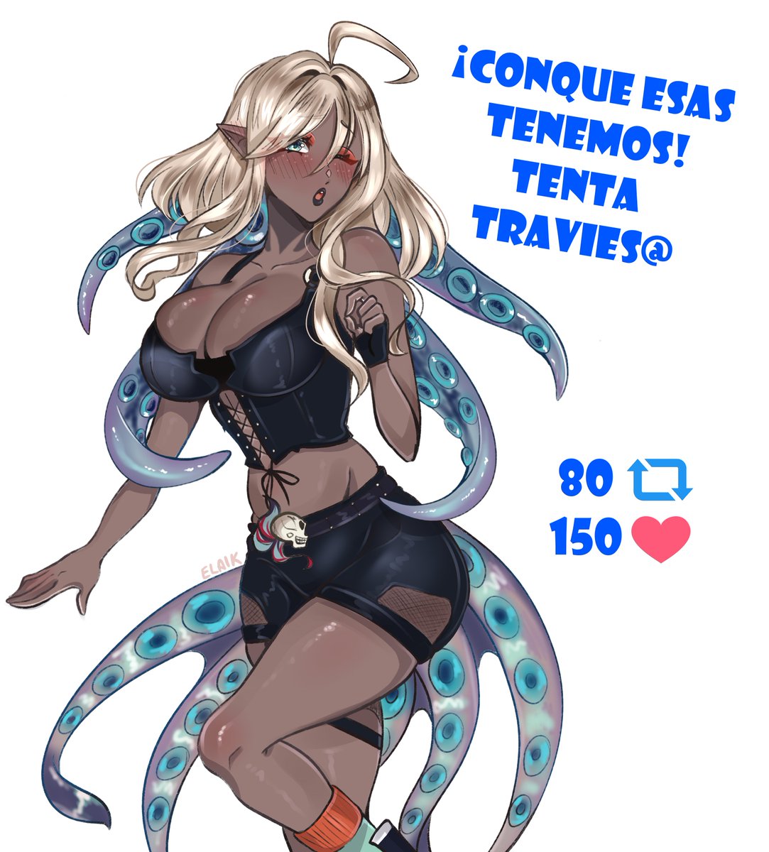 Serrivel's tweet photo. 2º  Strip game!! 🦑💕
Lo conseguisteis!! Aunque ahora tengo algo de frrrriiio.. ¿Me calientas con tu corazón?

ya que nos ponemos cómodos... ¿Me quitáis los zapatos? 

#stripgame #serriart #serrivel
Art datta: @/Elaik_VT https://t.co/gngR0kpTly