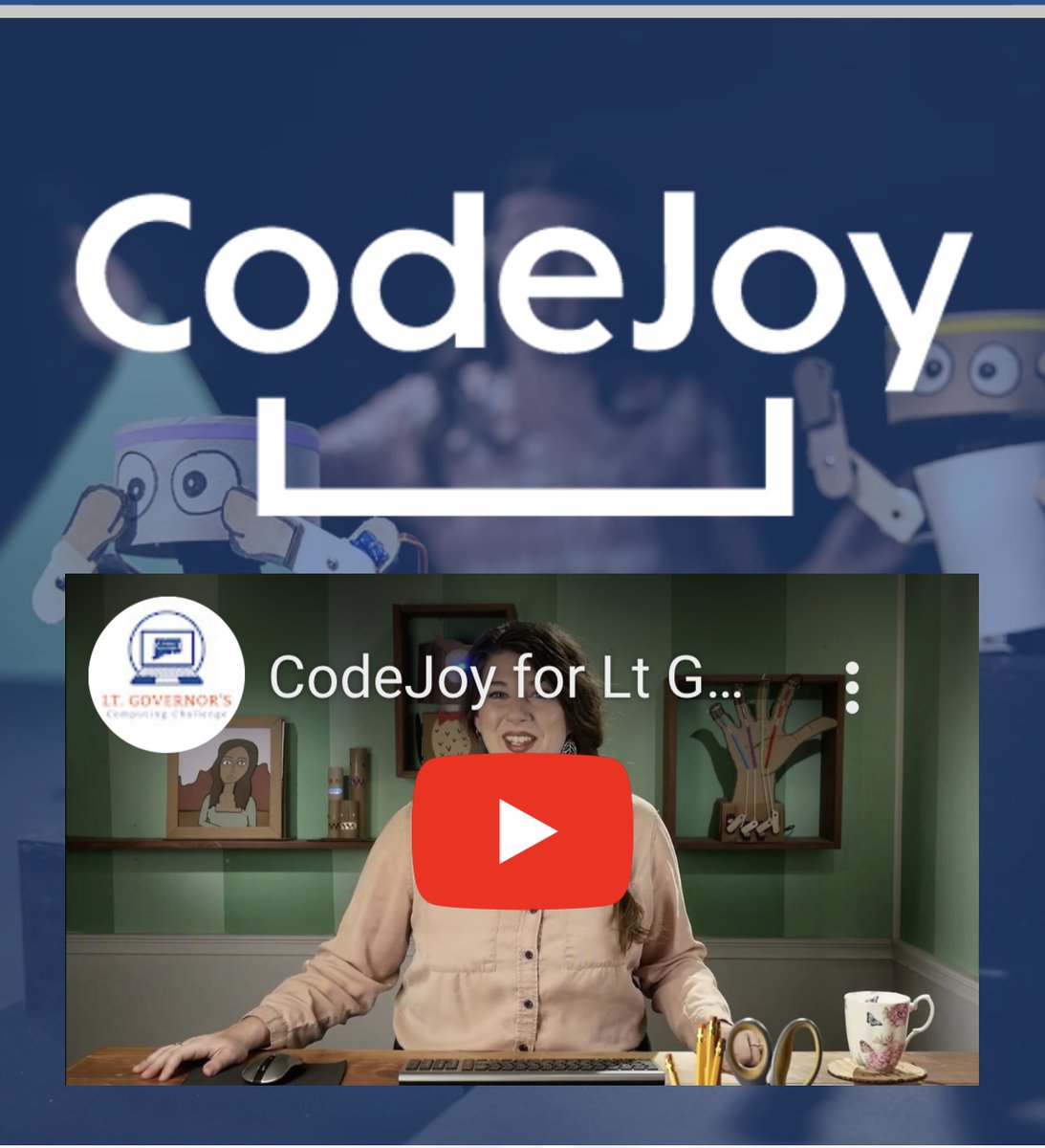 Thanks to <a href="/InfyFoundation/">Infosys Foundation USA</a>, we partnered with <a href="/CodeJoyEdu/">CodeJoy</a> to bring resources to students and teachers so they can successfully participate in the 2023 Lt. Governor's Computing Challenge. Check out our video: youtu.be/PxMkchyn0yA #ltgovcc #codingforgood