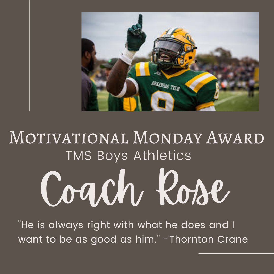 Congratulations Coach Rose!!! Thank you so much for all that you do at TMS every day. We are lucky to have you!!