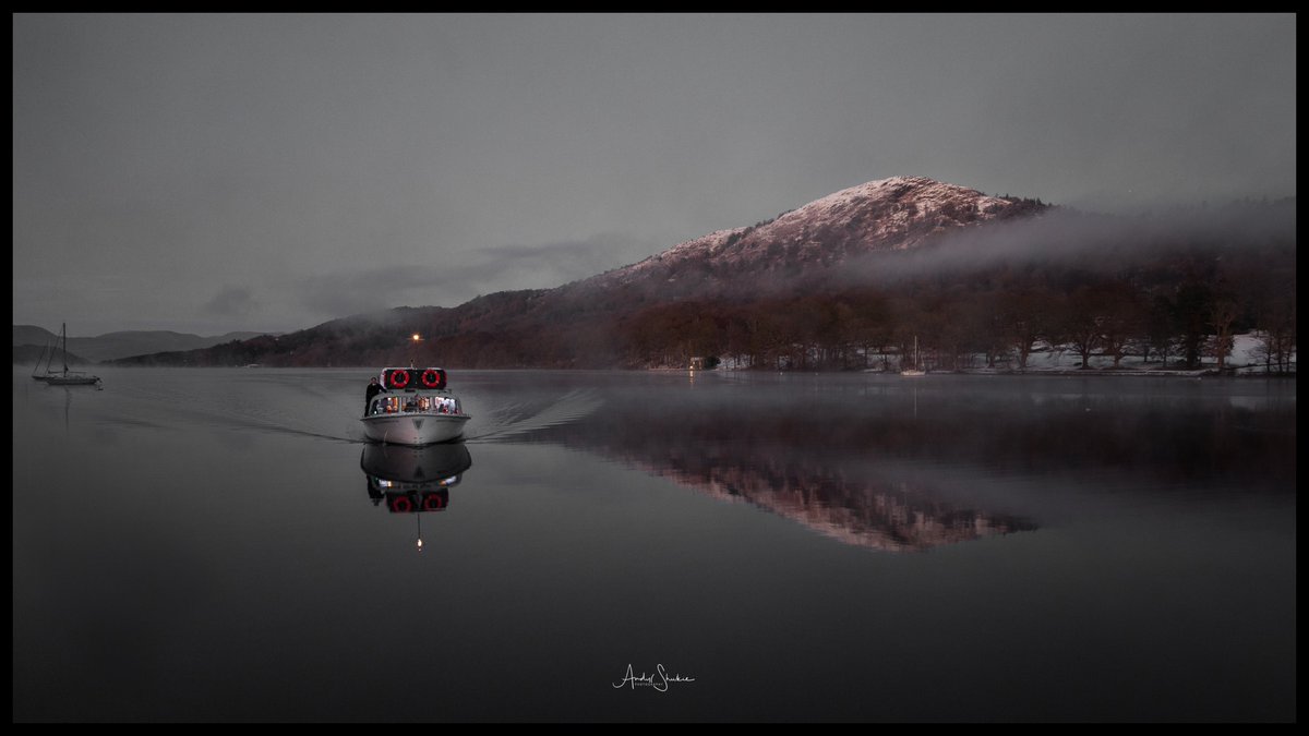 AndyShukie's tweet photo. Windermere. Miss Cumbria 2 approaching the landing stage at Lakeside on Sunday afternoons last light 
@Windermereboats @images_lake
 @ShowcaseCumbria
 #Cumbria #LakeDistrict https://t.co/oYwaD2rrXh