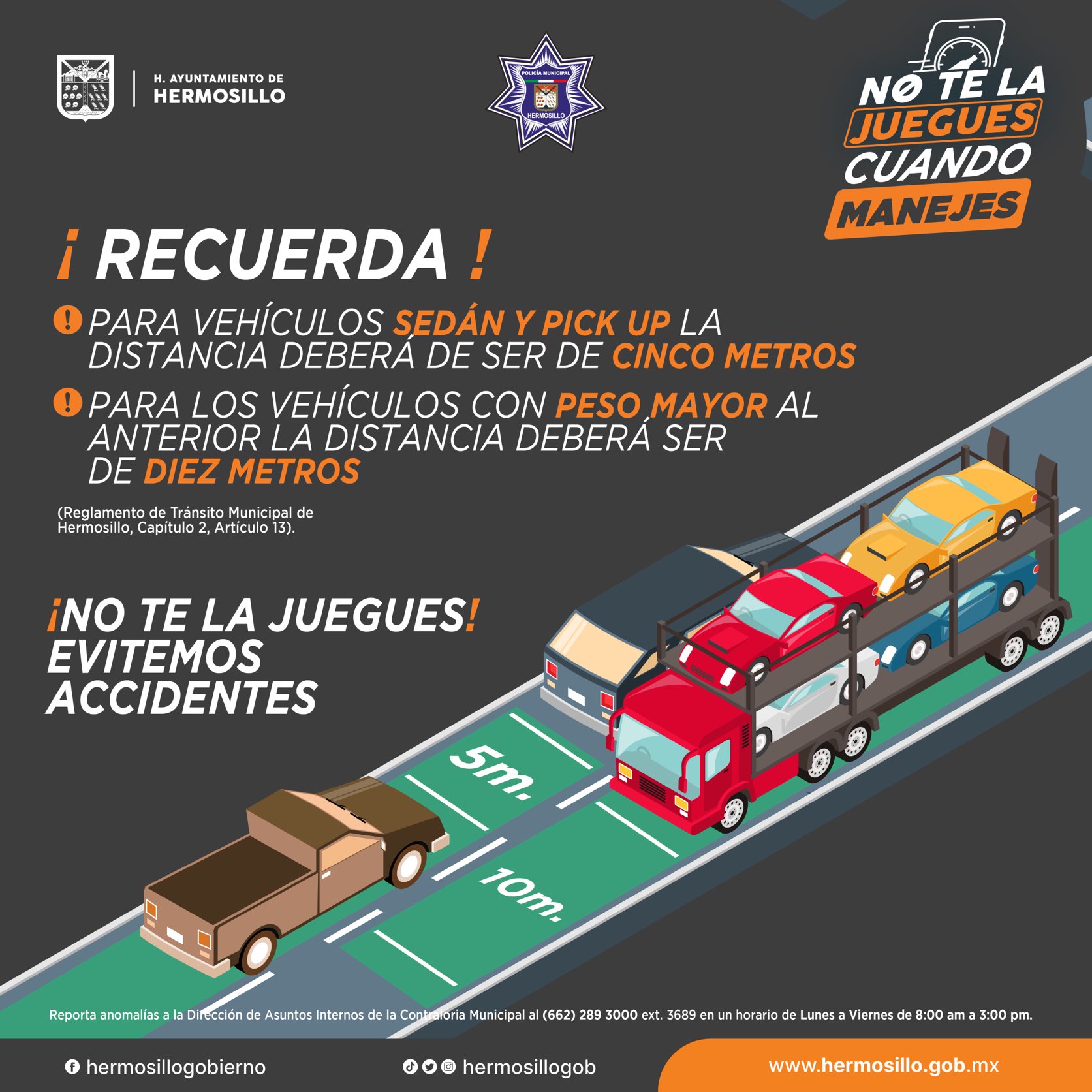 Policía Municipal de Hermosillo on Twitter "¡ Maneja con precaución