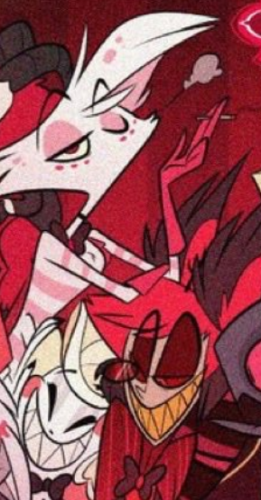 RadioBeverlyAl's tweet photo. Okay. I love that Angel has his hand on Al's soft fluffy strawberry hair. Probably ... convenient ..
...
#HazbinHotel #Alastor #HazbinHotelAlastor #HazbinHotelFanart #angeldust https://t.co/MckqH1B58k