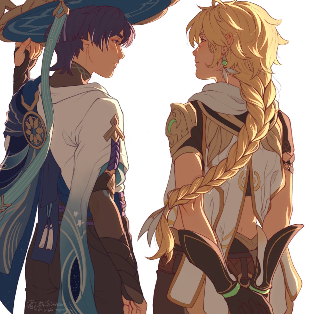 _Mikipeen's tweet photo. Stolen glances 🍃☀️

#scaraether #Genshinlmpact https://t.co/sbgXFgpXbI