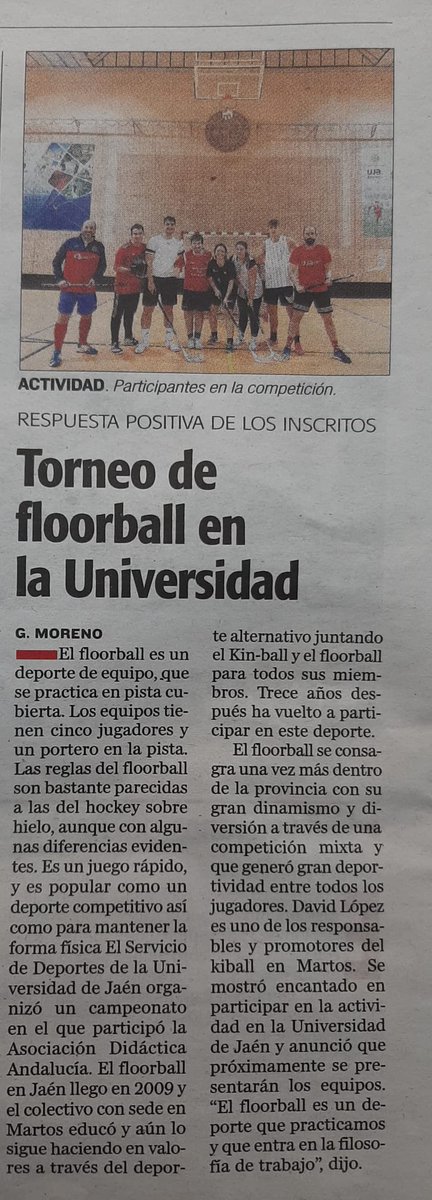 Si juntas los ingredientes adecuados: Universidad de #Jaén, su alumnado, los integrantes de AD #Andalucía, #floorball y un par de locos del stick de #Córdoba y #Granada. ¿Que sale? Pues un pedazo de Torneo Universitario con cerca de 120 inscritos. Espectacular. #FloorballAndaluz
