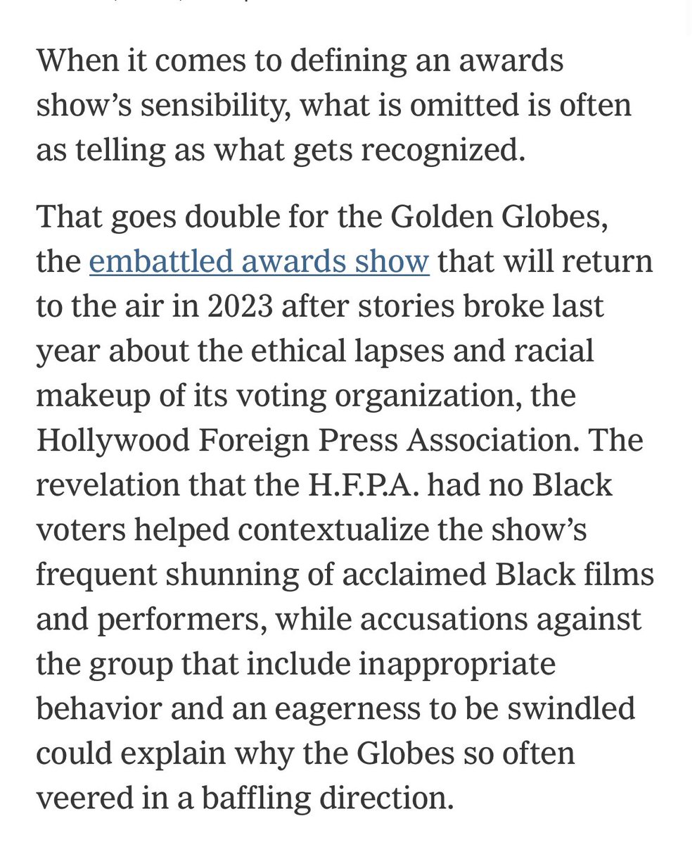 kylebuchanan's tweet photo. I wrote about why the Golden Globes’ snubs and racial biases have always revealed more about the show than the actual nominations: https://t.co/Z3XjXLIJfV https://t.co/srCRcs3poD