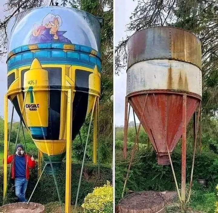 Siempre cuando salía de casa veía esa vieja estructura abandonada y decidí ir a buscar pintura y este fue el resultado que tal quedo ?